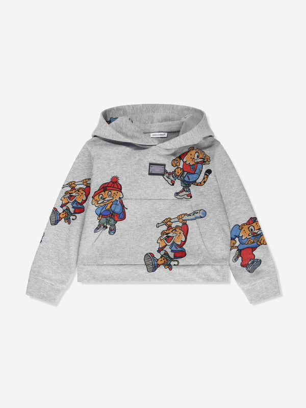 Dolce & Gabbana Boys Mascot Hoodie in Grey