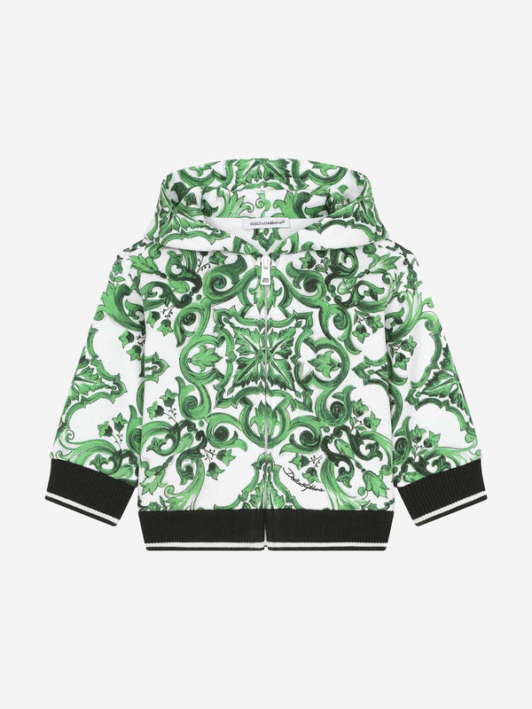 Dolce & Gabbana Baby Boys Maiolica Zip Up Top in Green