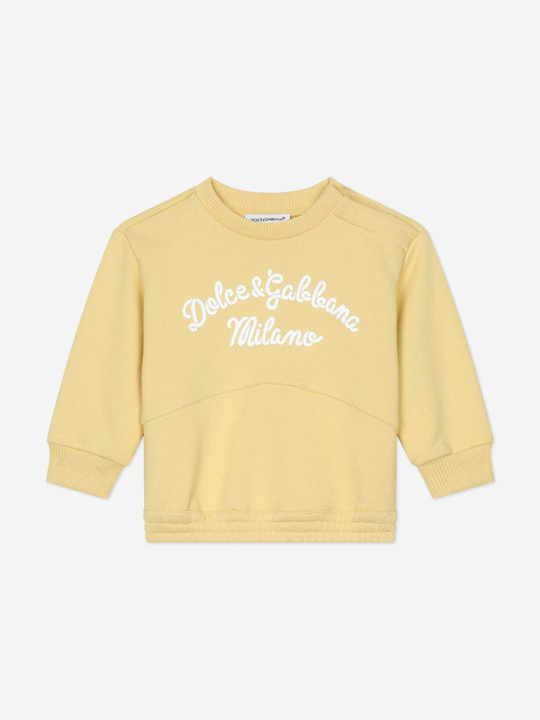 Dolce & Gabbana Baby Logo Sweatshirt in Yellow