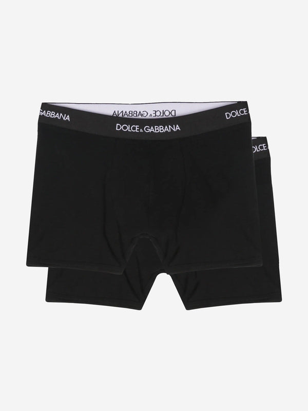 Dolce & Gabbana Boys 2 Pack Boxer Shorts Set in Black