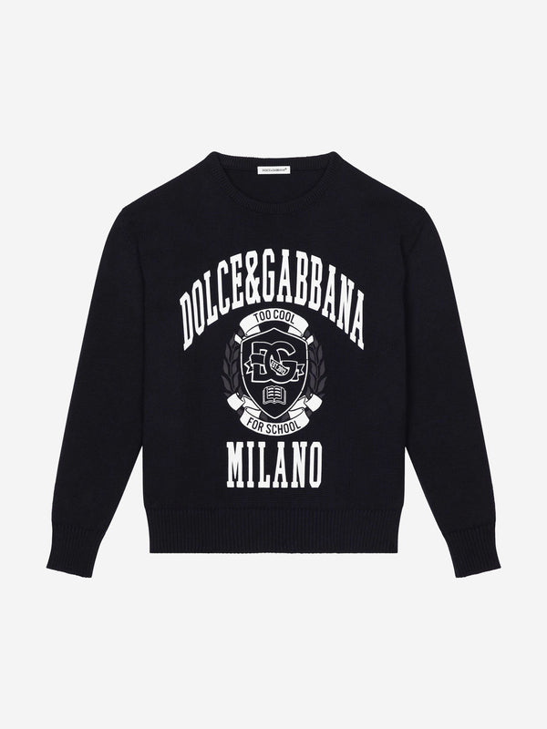 Dolce & Gabbana Boys Milano Logo Sweatshirt in Navy