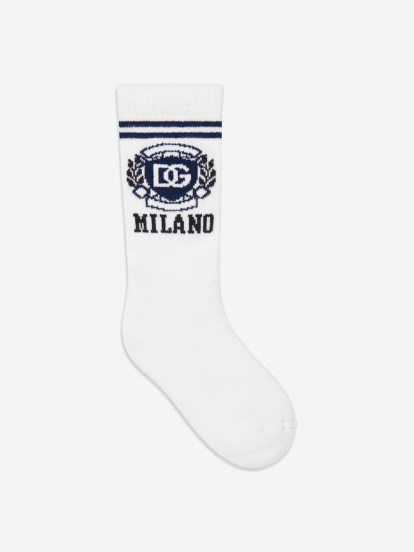 Dolce & Gabbana Boys Milano Logo Socks in White