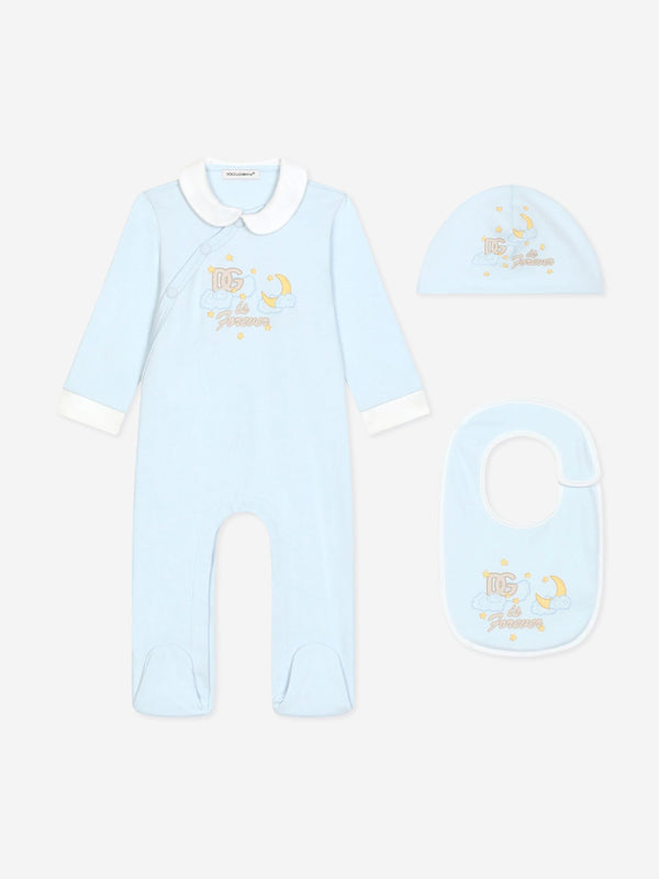 Dolce & Gabbana Baby Boys Babygrow Gift Set in Blue