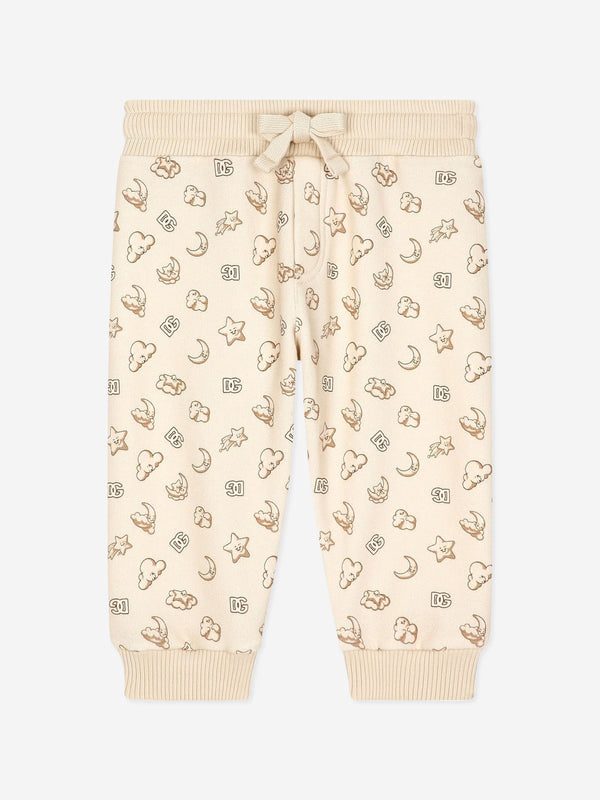 Dolce & Gabbana Baby Moon and Star Joggers in Beige