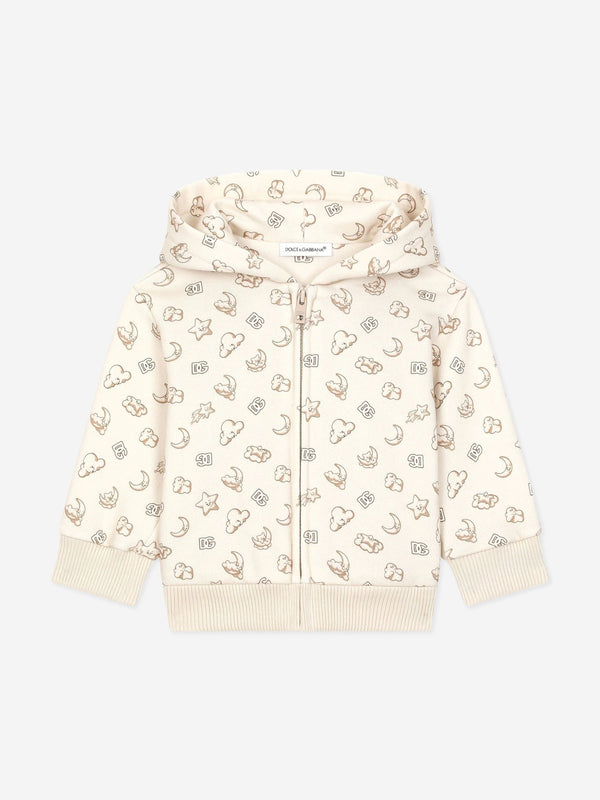 Dolce & Gabbana Baby Moon and Star Zip Up Top in Beige