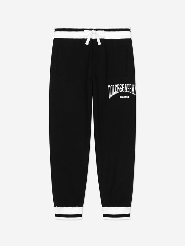 Dolce & Gabbana Boys Flock Logo Joggers in Black