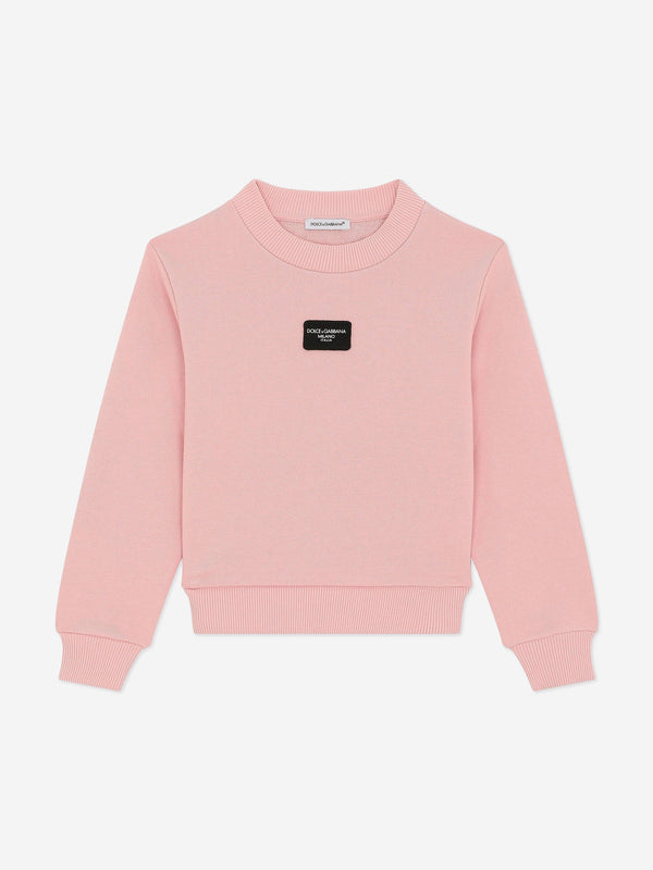 Dolce & Gabbana Girls Logo Label Sweatshirt in Pink