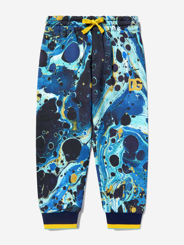 Dolce & Gabbana Boys Cotton Marble Print Joggers