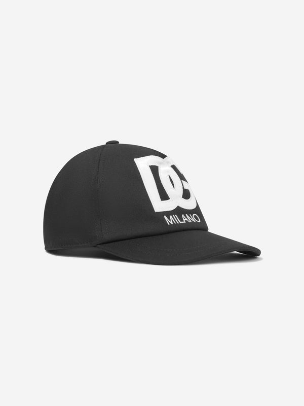 Dolce & Gabbana Boys Embroidered Logo Cap in Black