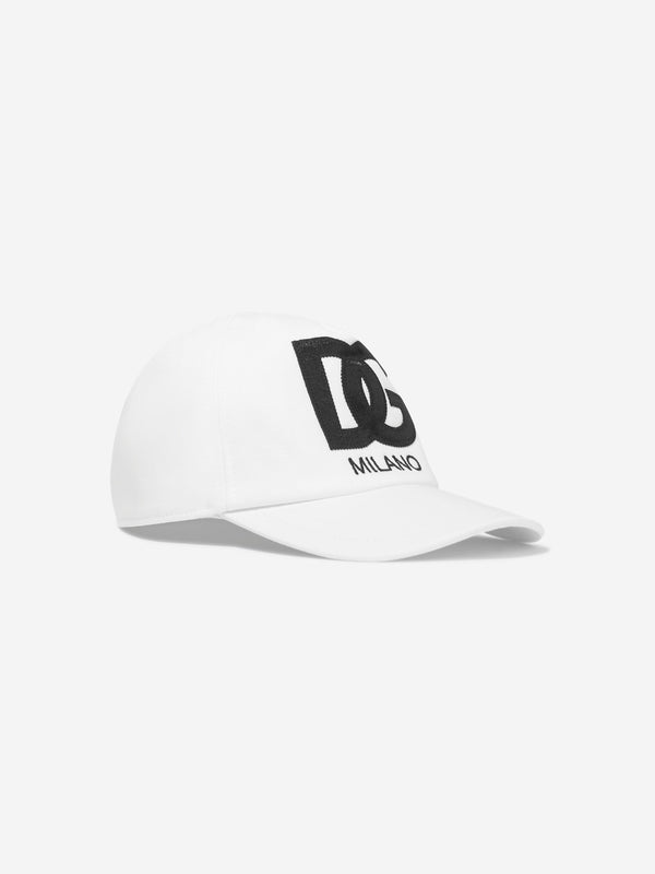 Dolce & Gabbana Boys Embroidered Logo Cap in White