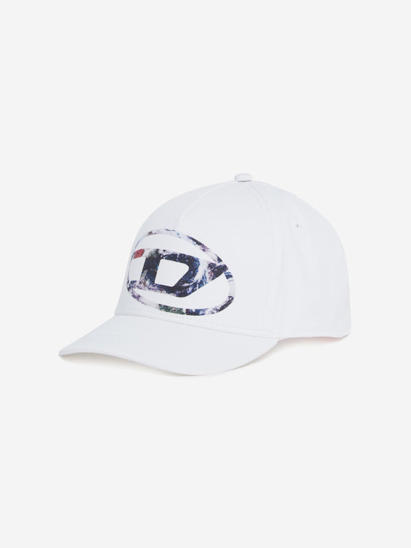 Diesel Kids Oval D Logo Cap in White