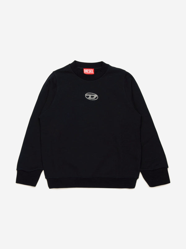 Diesel Girls Slemby Logo Sweatshirt in Black