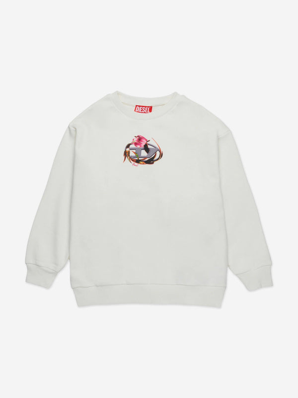 Diesel Girls Seruffix Logo Sweatshirt in Grey