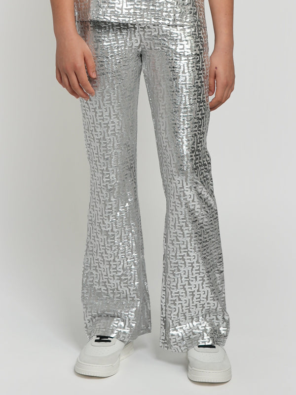 Diesel Girls Pendyx Branded Trousers in Silver