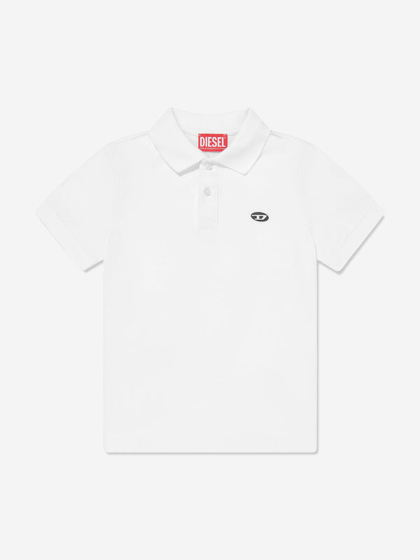 Diesel Boys Oval D Polo Shirt in White