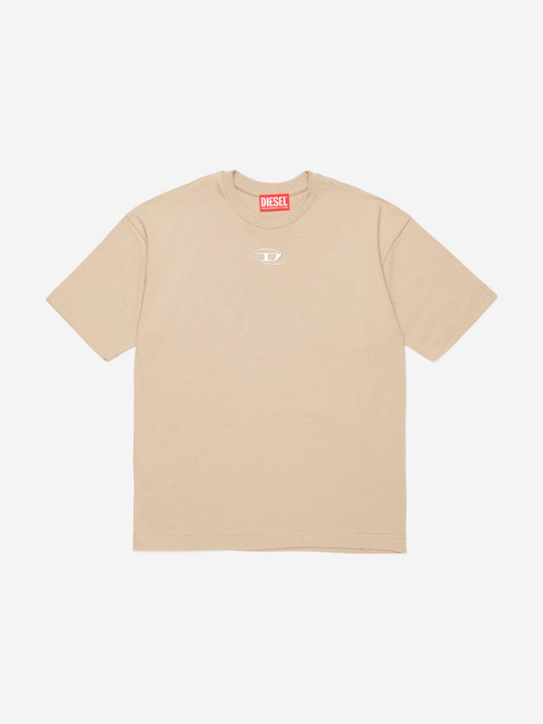 Diesel Kids Logo T-Shirt in Beige