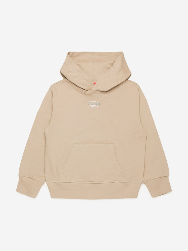 Diesel Kids Logo Hoodie in Beige