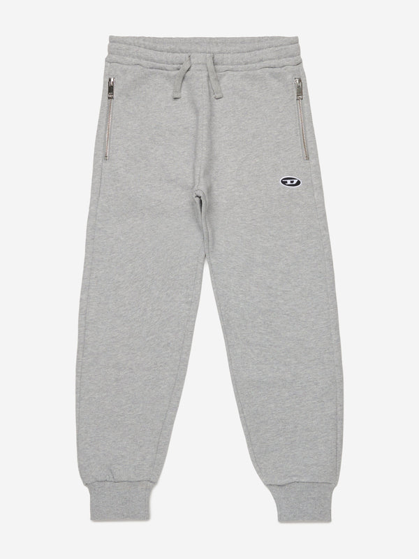 Diesel Boys Logo Joggers in Grey