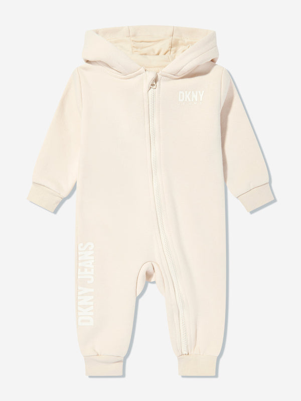 DKNY Baby Hooded All In One in Beige