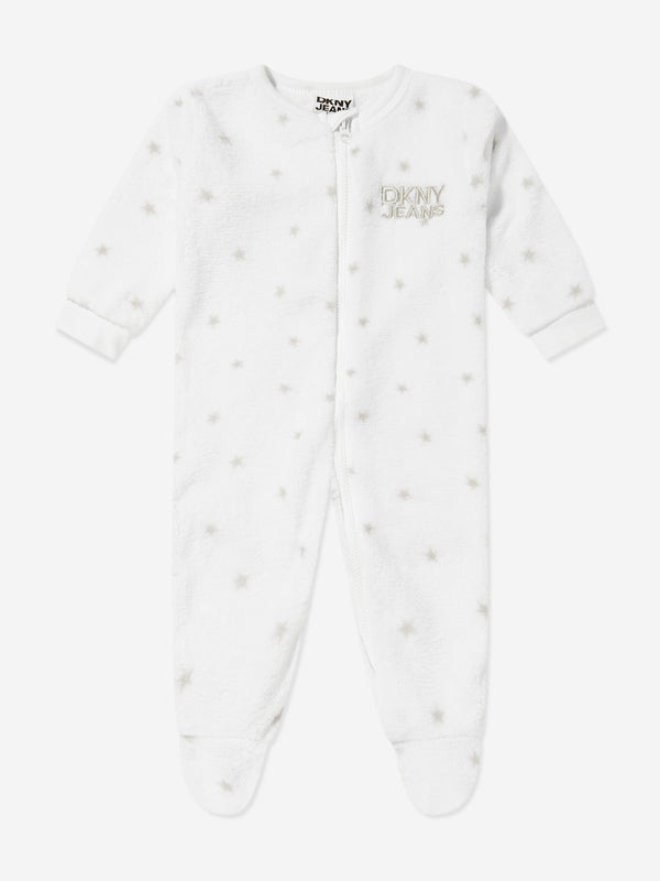 DKNY Baby Logo Star Babygrow in White