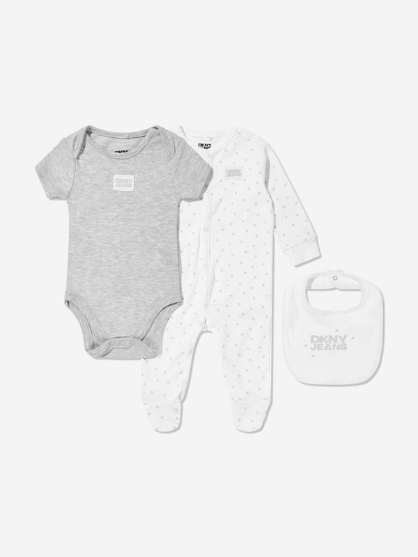 DKNY Baby 3 Piece Babygrow Set in Grey