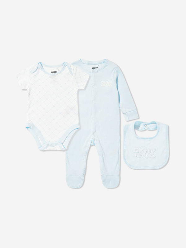 DKNY Baby Boys 4 Piece Babygrow Set in Blue