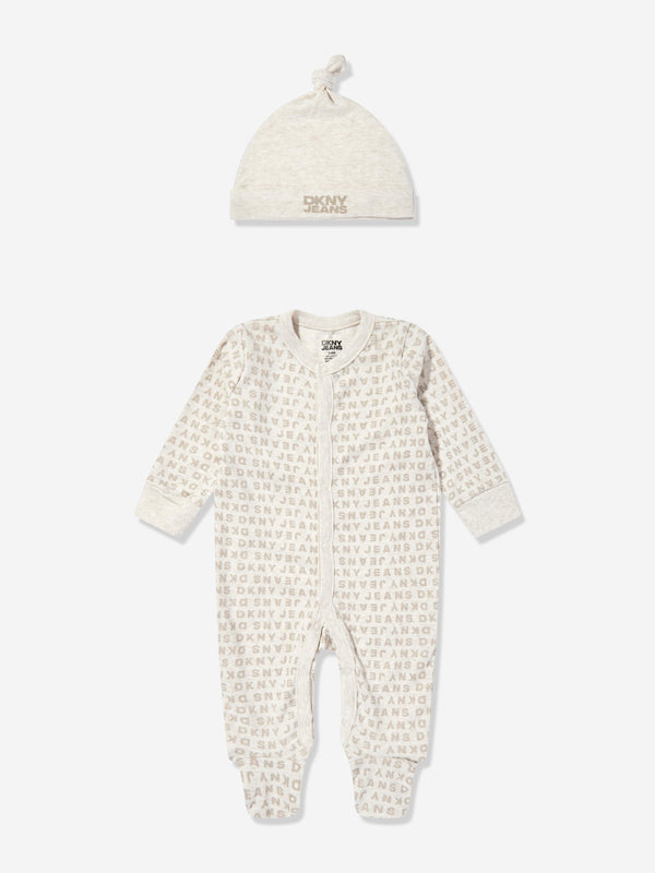 DKNY Baby Babygrow and Hat Set in Beige