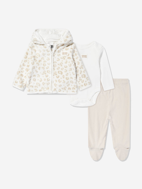 DKNY Baby 3 Piece Tracksuit Set in Beige