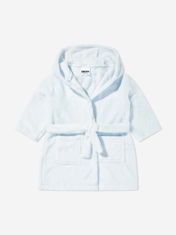 Stylish DKNY Blue Bathrobe for Baby Boys with Iconic Logo