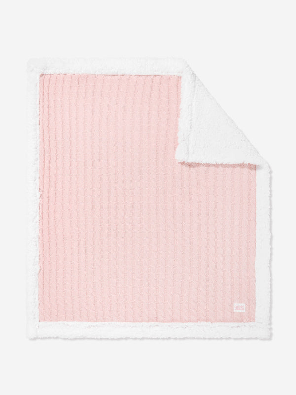 DKNY Baby Girls Sherpa Fleece Blanket in Pink (90cm)