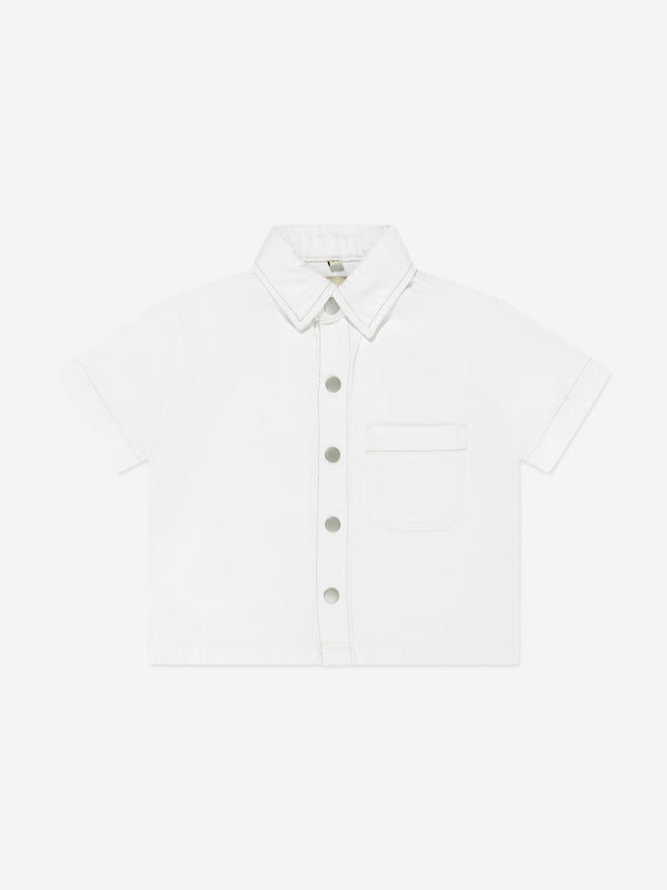 DL1961 Boys Short Sleeve Ash Shirt in White