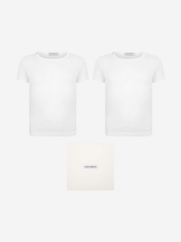 Dolce & Gabbana Boys 2 Pack T-Shirt Set in White