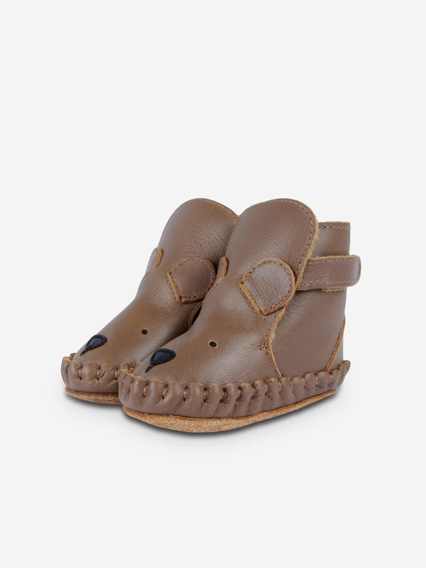 Donsje Baby Kapi Classic Bear Booties in Brown