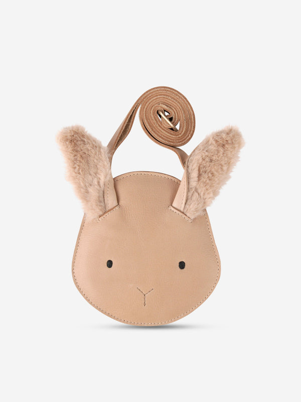 Donsje Girls Britta Exclusive Fluffy Bunny Purse in Beige (12cm)