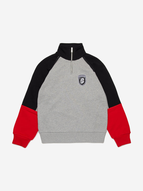 Dsquared2 Kids Colourblock Half Zip Sweatshirt in Grey