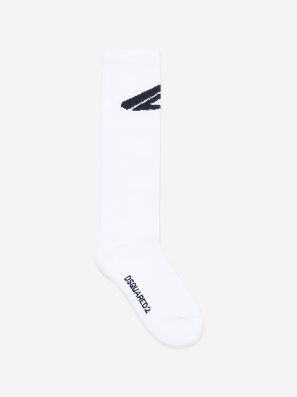 Dsquared2 Kids Icon Logo Socks in White