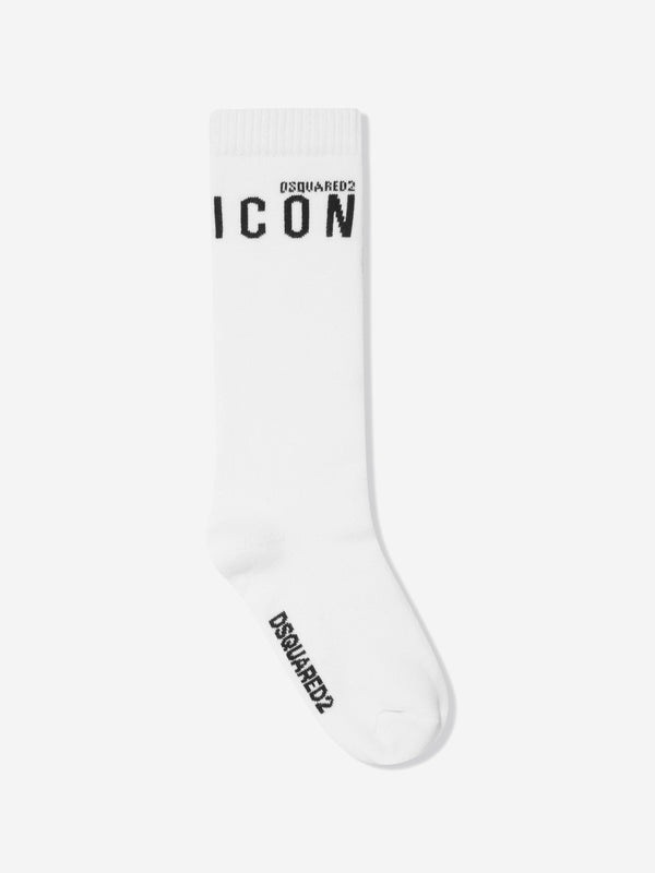 Dsquared2 Kids Icon Logo Socks in White