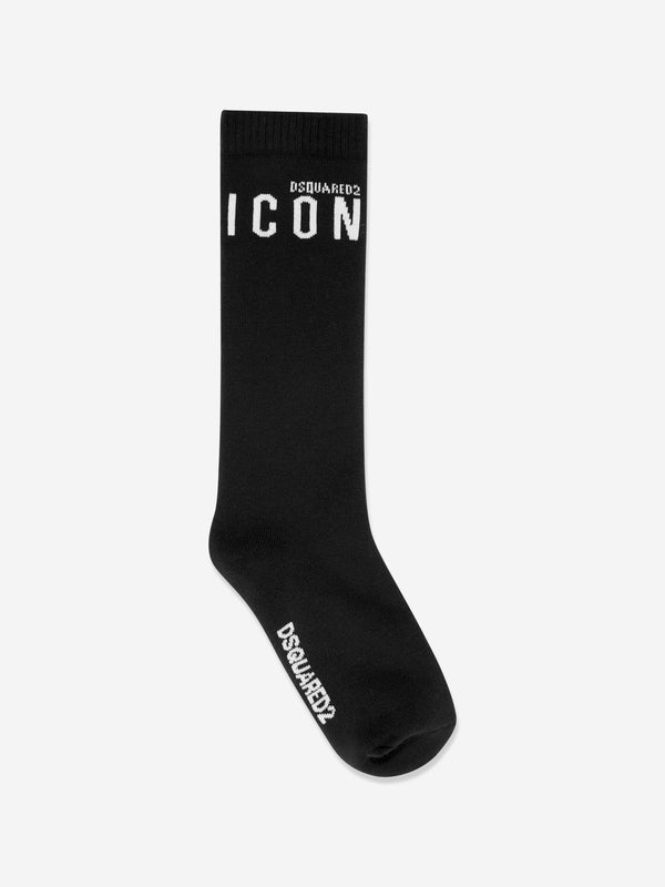 Dsquared2 Kids Icon Logo Socks in Black