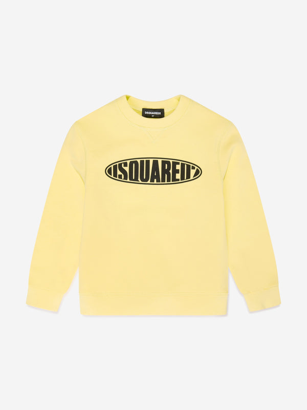 Dsquared2 Kids Rounded Logo Sweatshirt in Yellow