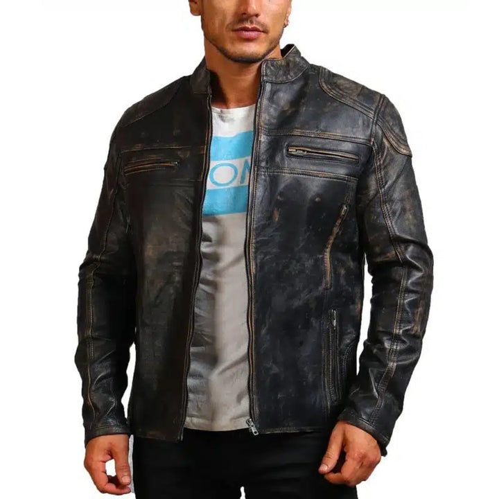 Leather biker jacket
