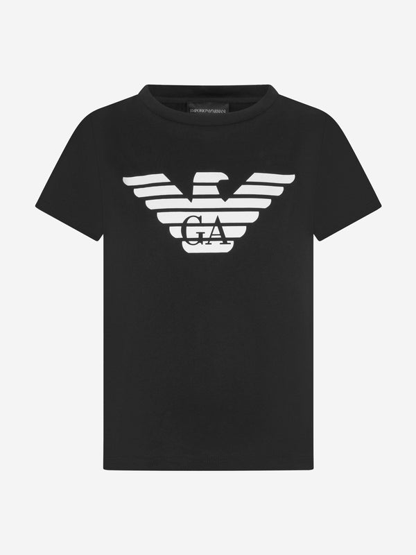 Emporio Armani Boys Logo T-Shirt in Black