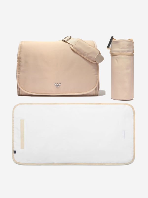 Emporio Armani Baby Logo Changing Bag in Beige