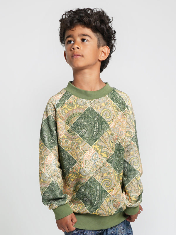 Etro Boys Paisley Sweatshirt in Green