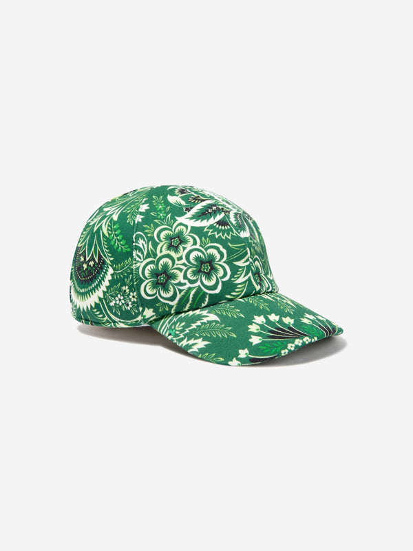 Etro Boys Floral Paisley Cap in Green