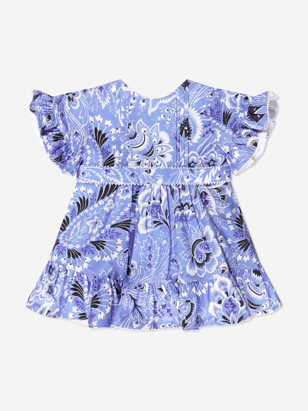 Etro Baby Girls Floral Paisley Dress in Blue