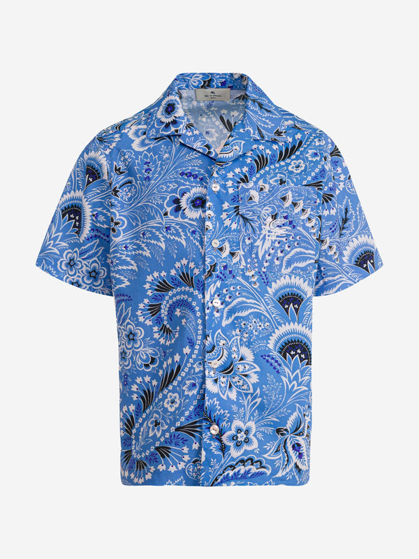 Etro Boys Floral Paisley Shirt in Blue