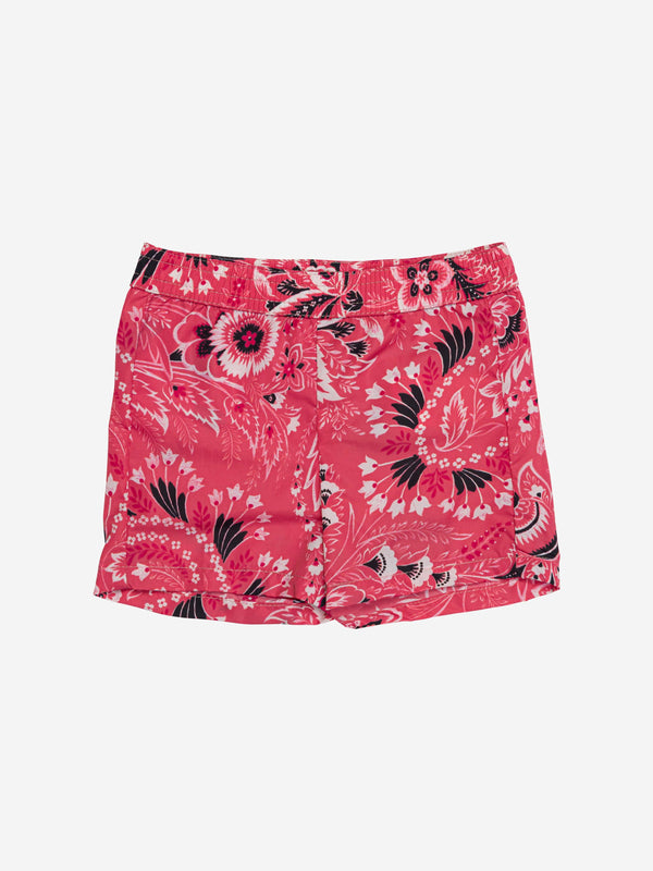 Etro Boys Floral Paisley Swim Shorts in Pink