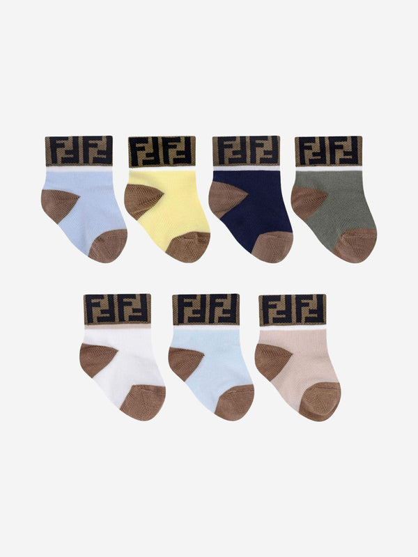 Fendi Baby Multipack FF Logo Socks in Multicolour