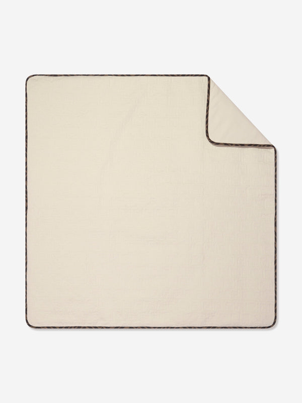 Fendi Baby Quilted Cotton Blanket in Beige