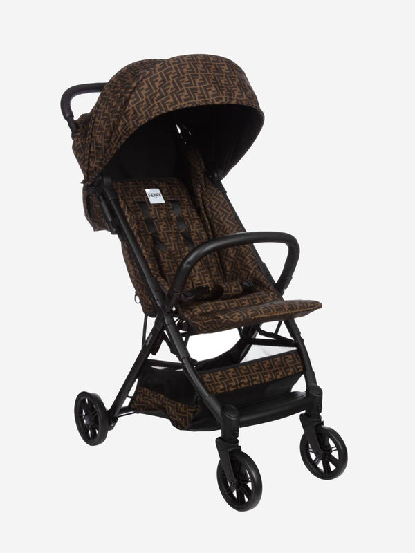 Fendi Baby Zucca Logo Baby Stroller in Brown